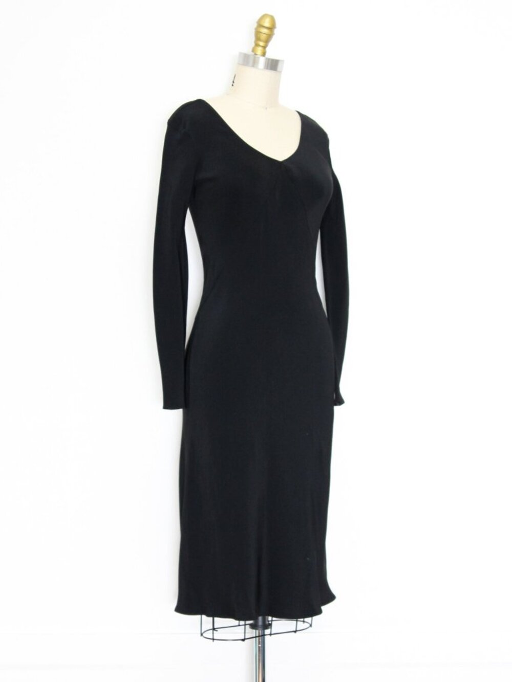 VINTAGE Black Dress 90s designer Ben de Lisi size xs or small